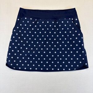 Share  Lands' End Navy Blue White Polka-Dot Swim Skort Lined Shorts Size 14